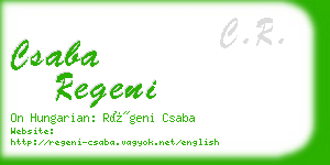 csaba regeni business card